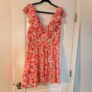 Abercrombie & Fitch Red and White Floral Dress